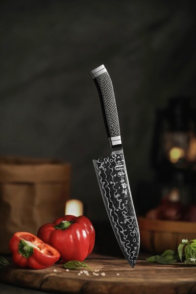 XinZuo Santoku nůž HezHen X10 7"