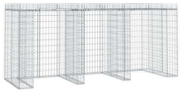 Gabionová stěna na popelnice 270x91x120 cm pozinkované železo 151337