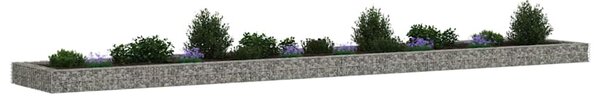 Gabionový vyvýšený záhon pozinkovaná ocel 600 x 100 x 20 cm 151316