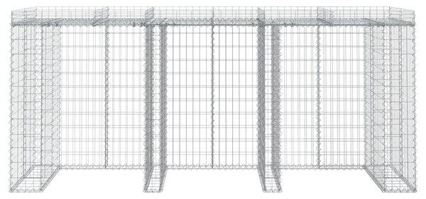 Gabionová stěna na popelnice 270x91x120 cm pozinkované železo 151337