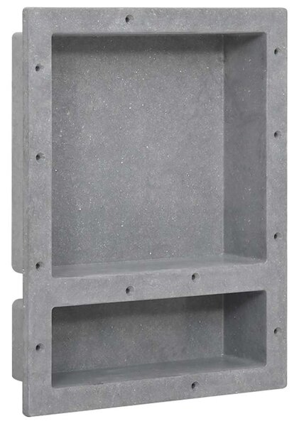 Nika do sprchového koutu 2 přihrádky matná šedá 41 x 51 x 10 cm 151395