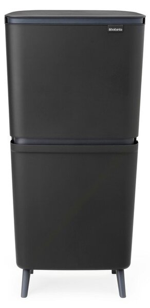 Tmavě šedý plastový odpadkový koš 25+10+10 l na tříděný odpad SortUp Recycle Hi – Brabantia