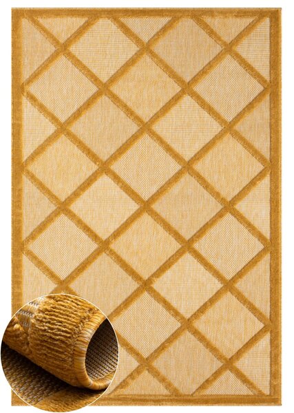 My Flair, Kusový koberec Mara III gelb – na ven i na doma, 160x230, žlutá, chodba / předsíň
