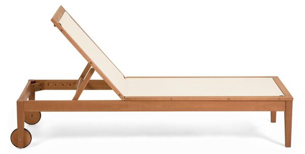Béžové dřevěné polohovací zahradní lehátko Caterin – Kave Home
