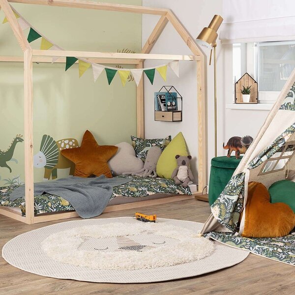 Yellow Tipi Béžový dětský koberec Sleepy Lion 150 cm