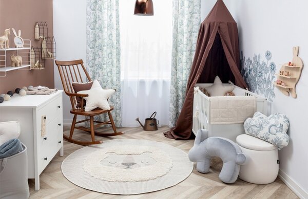 Yellow Tipi Béžový dětský koberec Sleepy Lion 150 cm