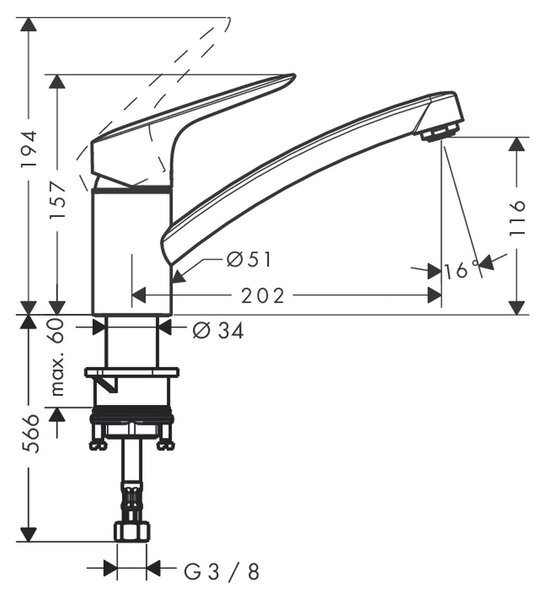 Hansgrohe Logis M31 - Kuchyňská páková baterie 120, 1jet, chrom 71830000