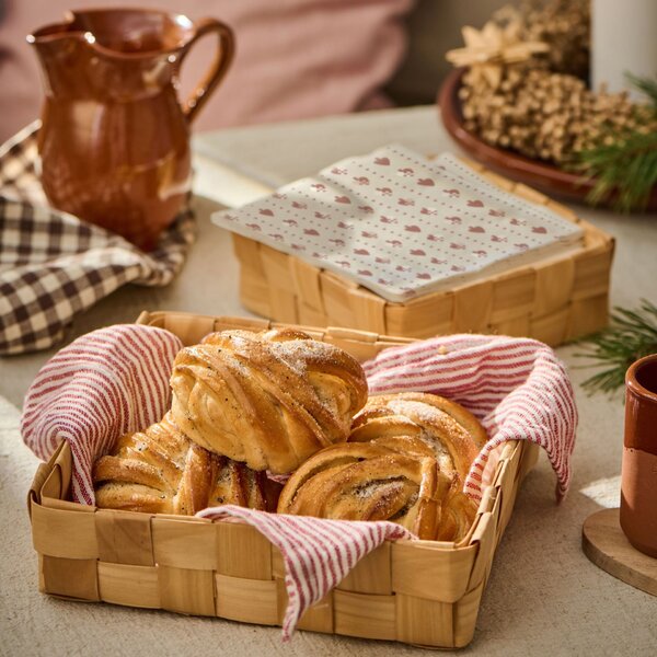 Dřevěný košík Square Braided Chip Wood – set 2 ks