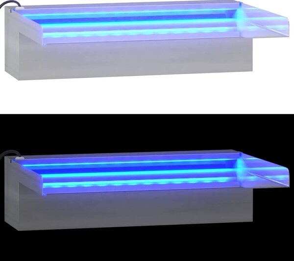 Přelivový vodopád s RGB LED osvětlením nerezová ocel 30 cm 151408
