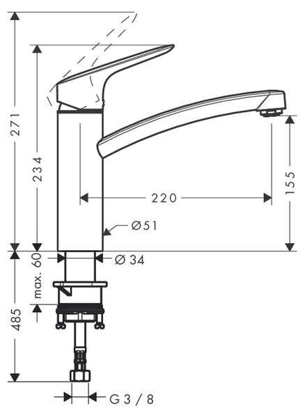 Hansgrohe Logis M31 - Kuchyňská páková baterie 160, 1jet, chrom 71832000