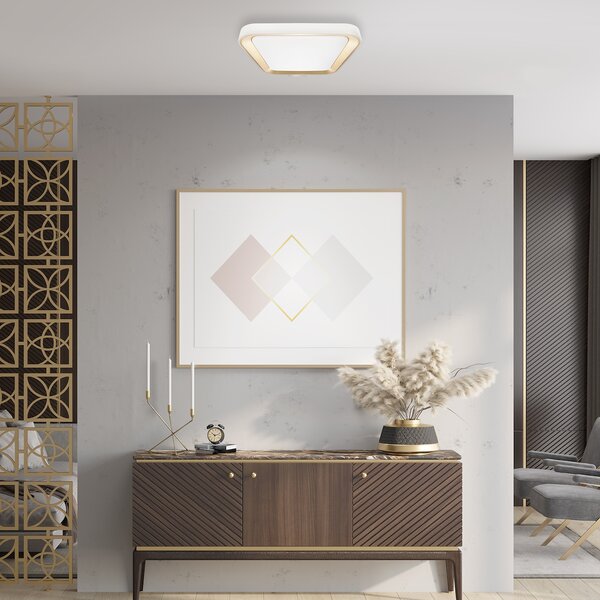 Stropní LED svítidlo Quadro, 1x LED 38w, 3000-6000k, g, s ovladačem