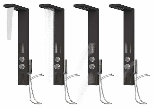 Sprchový panel set hliník černý 151416