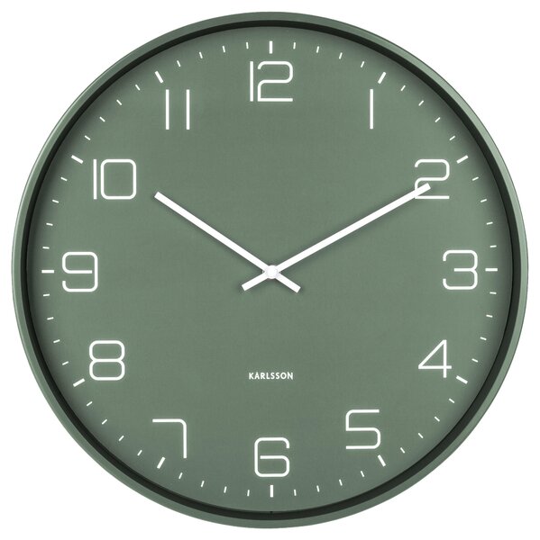 NÁSTĚNNÉ HODINY zelená 40/40/4,5 cm Karlsson - Nástěnné hodiny, Online Only
