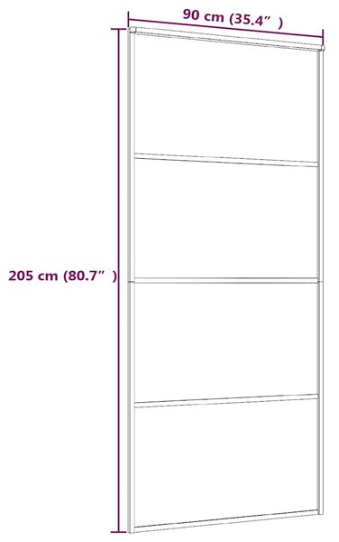 Posuvné dveře mléčné ESG sklo a hliník 90 x 205 cm bílé 151661