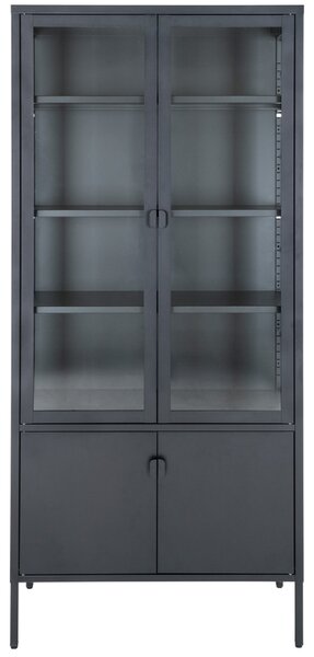 -25 % Dny MOMENTI– Nordic Living Černá kovová vitrína Bristana 180 x 80 cm