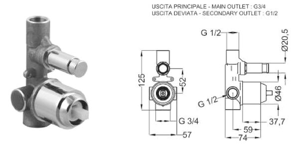 Teorema set 1 - Sprchový set Moon s podomítkovou baterií Good Life, komplet