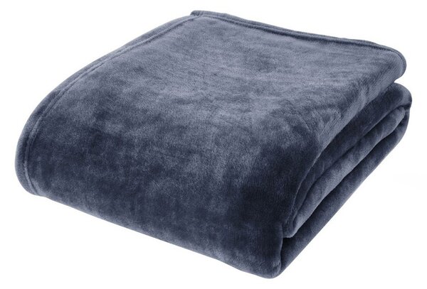 Tmavě modrá deka z mikroplyše 130x170 cm Raschel Velvet – Catherine Lansfield