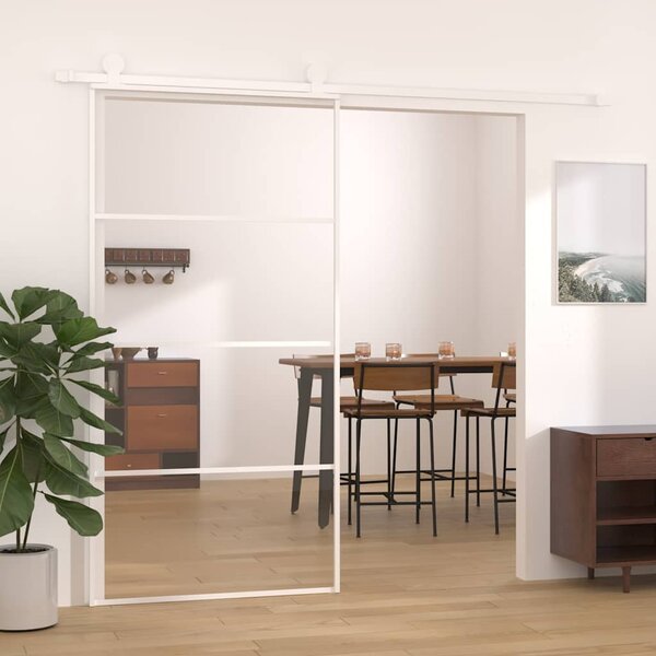 Posuvné dveře ESG sklo a hliník 102,5 x 205 cm bílé 151664