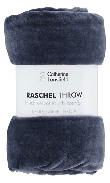 Tmavě modrá deka z mikroplyše 130x170 cm Raschel Velvet – Catherine Lansfield
