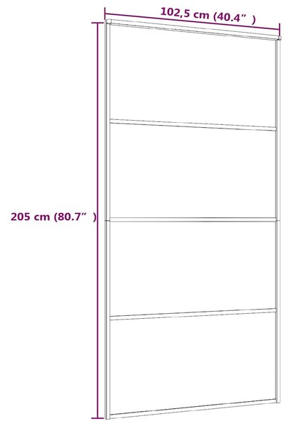 Posuvné dveře ESG sklo a hliník 102,5 x 205 cm bílé 151664
