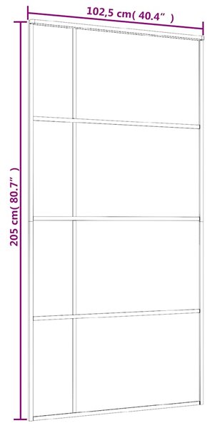 Posuvné dveře ESG sklo a hliník 102,5 x 205 cm černé 151686