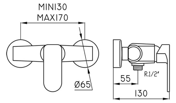 Teorema Sigma - Sprchová baterie nástěnná, chrom 8Z210