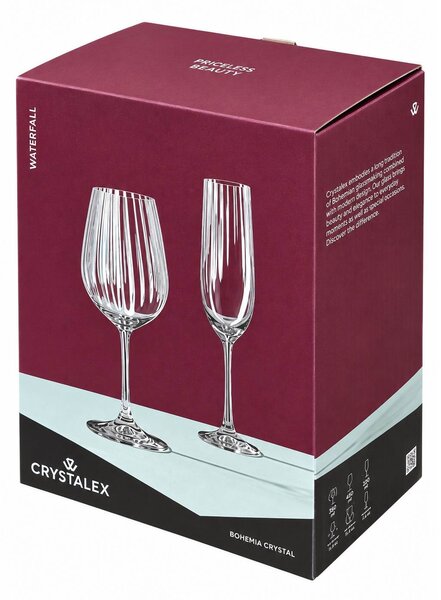 Crystalex sklenice na sekt Waterfall 190 ml 6 ks