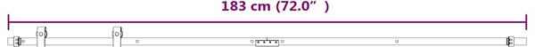 Kování pro posuvné dveře skříně uhlíková ocel bílé 183 cm 151694
