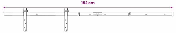 Kování pro posuvné dveře skříně uhlíková ocel bílé 152 cm 151692