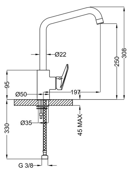 Teorema Slyce - Dřezová baterie stojánková, chrom 9C527