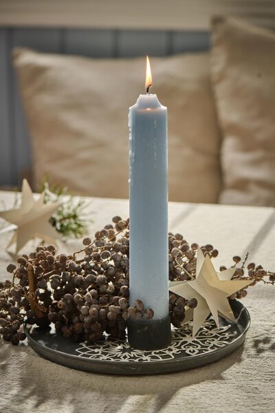 Vysoká svíčka Rustic Light Blue 18 cm