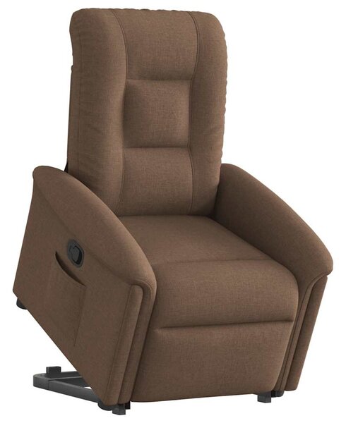 Zvedací polohovací křeslo hnědé textil 3303258