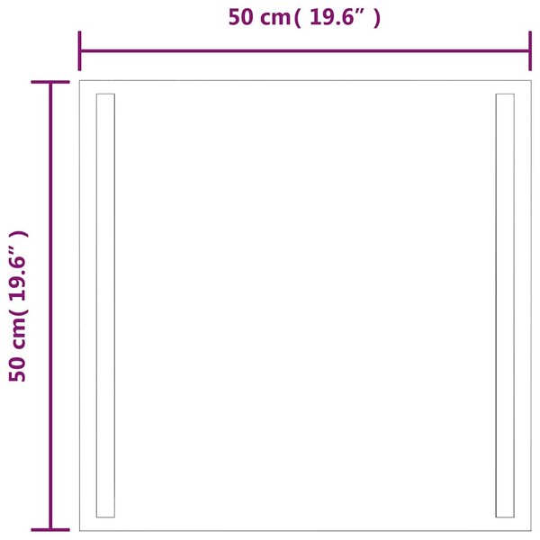 Koupelnové zrcadlo s LED osvětlením 50x50 cm 151739