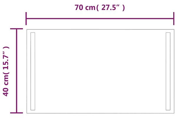 Koupelnové zrcadlo s LED osvětlením 70x40 cm 151745