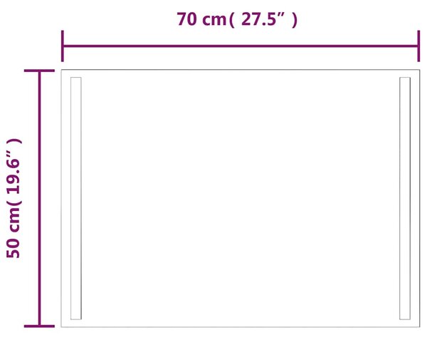 Koupelnové zrcadlo s LED osvětlením 70x50 cm 151746