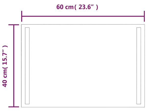 Koupelnové zrcadlo s LED osvětlením 60x40 cm 151744