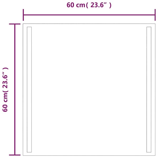 Koupelnové zrcadlo s LED osvětlením 60 x 60 cm 151740