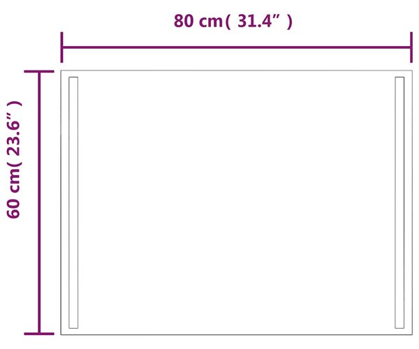 Koupelnové zrcadlo s LED osvětlením 80 x 60 cm 151749
