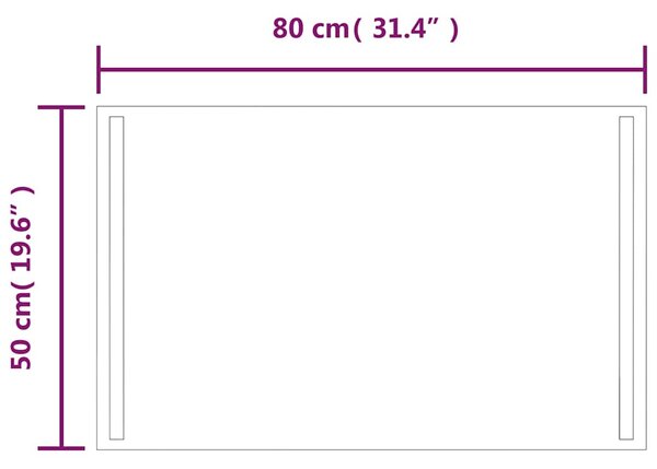 Koupelnové zrcadlo s LED osvětlením 80x50 cm 151748