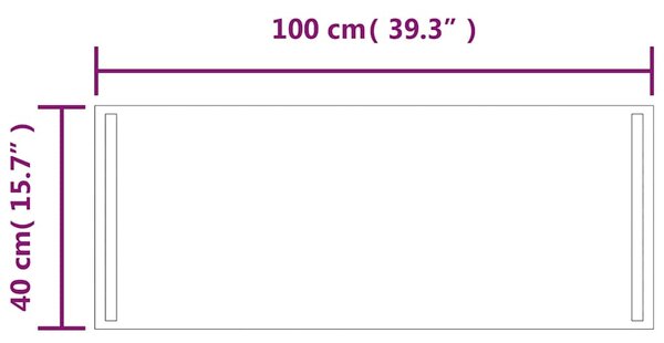 Koupelnové zrcadlo s LED osvětlením 100x40 cm 151753