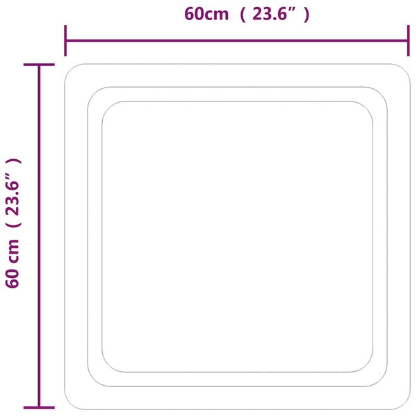 Koupelnové zrcadlo s LED osvětlením 60 x 60 cm 151778