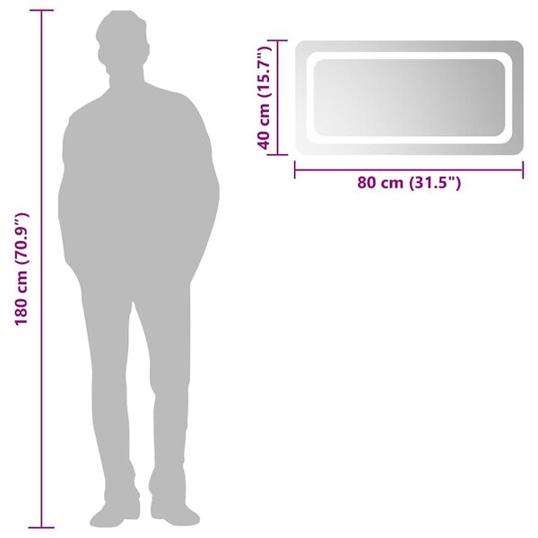 Koupelnové zrcadlo s LED osvětlením 80 x 40 cm 151785