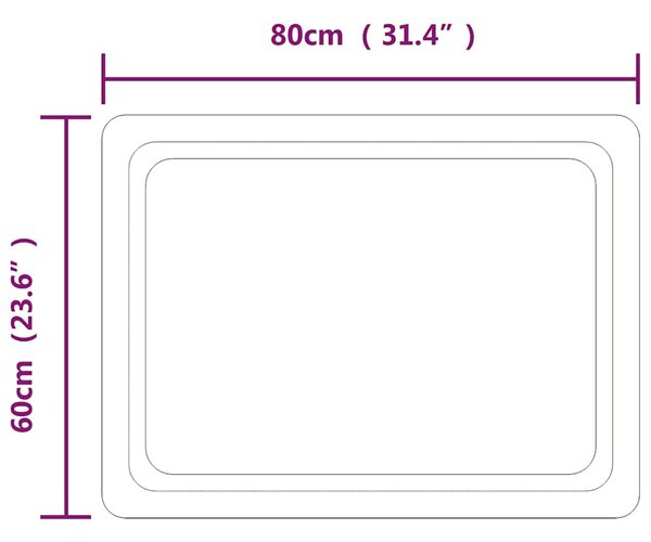 Koupelnové zrcadlo s LED osvětlením 80x60 cm 151787