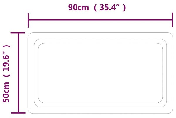 Koupelnové zrcadlo s LED osvětlením 90 x 50 cm 151789