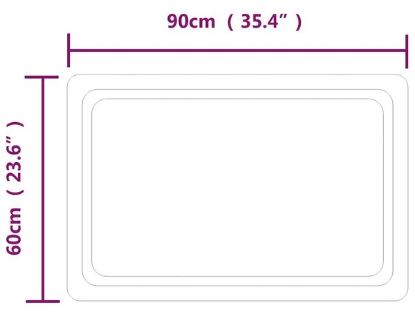 Koupelnové zrcadlo s LED osvětlením 90x60 cm 151790