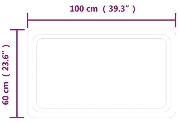 Koupelnové zrcadlo s LED osvětlením 100x60 cm 151793