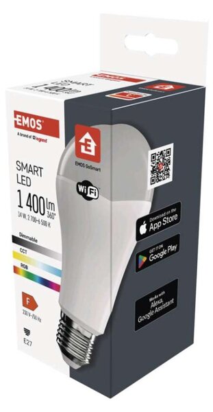 Emos ZQW516R LED žárovka E27 GoSmart A65 14W 1400lm 2700–6500K