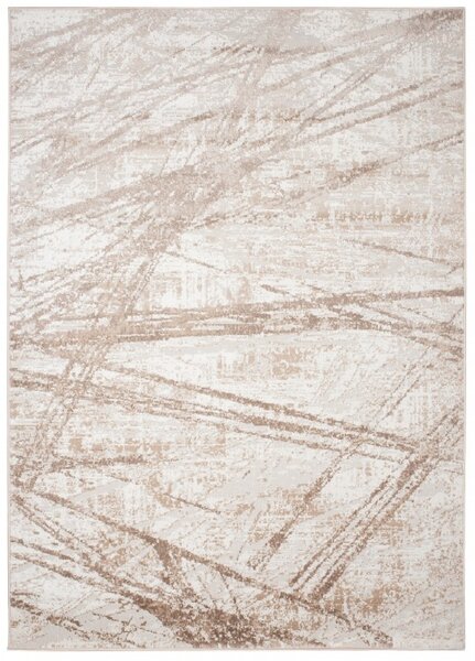 Makro Abra Moderní kusový koberec PORTLAND D002E Abstraktní bílý hnědý Rozměr: 80x150 cm