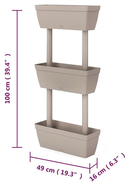 Zahradní truhlíky 6 ks 100 cm taupe 151825
