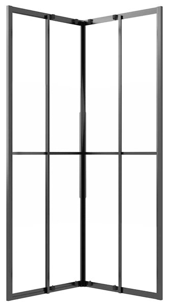 Sprchový kout napůl mléčné ESG 80 x 80 x 180 cm černý 151853